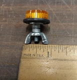 LICENSE PLATE BOLTS Amber MINI REFLECTORS Wingnut Motorcycle Harley Honda Bobber