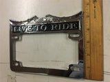 Chrome Finish Live To Ride Eagle License Plate Frame Harley Honda Suzuki Yamaha