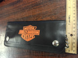 Vtg 70's Harley Davidson Leather Wallet W Chain Shovelhead Chopper Dyna FXR Bike