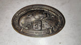 Vintage 1994 BASS Anglers Sportsman Society Member Brass Belt Buckle 3.5"