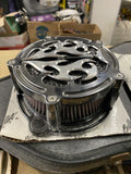 Precision Billet Air Cleaner Ace's Wild Black Harley Softail Touring Dyna Custom