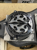 Precision Billet Air Cleaner Ace's Wild Black Harley Softail Touring Dyna Custom