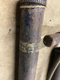 Antique Vintage Manual Hand Bicycle Auto Garage Vtg Tire Air Pump Wooden Handle