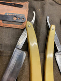 Vtg Barber Tool Lot Shears Straight Razors Brush Williams Soap Carry Pouch Antiq