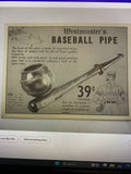 Westminster's Wood  Baseball Slugger 1930's Collectible Smoking Tobacco Pipes