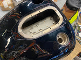 New T/o Gas Fuel Tank Harley Dyna Superglide Low Rider Street Bob Black Emblems!