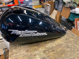 New T/o Gas Fuel Tank Harley Dyna Superglide Low Rider Street Bob Black Emblems!