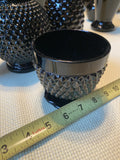 Vtg Tiara Gothic Black Diamond Point Amethyst Hobnail Vase Goblet Glassware Dish