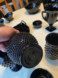 Vtg Tiara Gothic Black Diamond Point Amethyst Hobnail Vase Goblet Glassware Dish