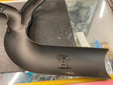 Heat Shield Black 2 into 1 Turnout Header Exhaust Pipe Harley Softail Dyna Chopp