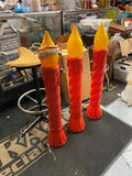 Vtg 38" Blow Mold Candles Light up Lot Christmas Yard Decor Empire Set of 3