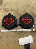 14-23 Harley inner 3D shield speakers grill covers set Brock Black Touring glide