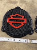 14-23 Harley inner 3D shield speakers grill covers set Brock Black Touring glide