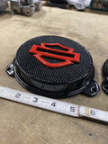 14-23 Harley inner 3D shield speakers grill covers set Brock Black Touring glide