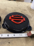 14-23 Harley inner 3D shield speakers grill covers set Brock Black Touring glide