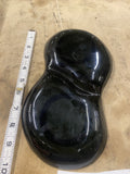 Vintage Aldon Glass Serving Candy Dish Black Gold White MCM Greek Roman Style