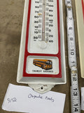 Vtg Carpenter Crown Coach Metal Thermometer School bus Sign Advertising Display