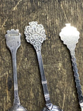 Lot of 9 Vintage Souvenir Spoons Enamel Crests Germany Denmark Italy Stads USA