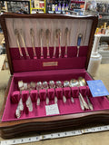 Community Silver Plate Flatware Set Ballad Country Lane  Chest Box Fancy Guest