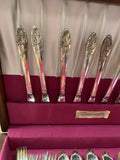Community Silver Plate Flatware Set Ballad Country Lane  Chest Box Fancy Guest