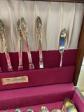 Community Silver Plate Flatware Set Ballad Country Lane  Chest Box Fancy Guest