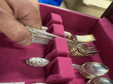 Community Silver Plate Flatware Set Ballad Country Lane  Chest Box Fancy Guest