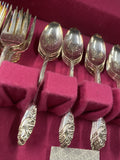 Community Silver Plate Flatware Set Ballad Country Lane  Chest Box Fancy Guest
