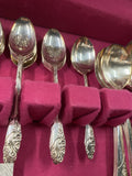 Community Silver Plate Flatware Set Ballad Country Lane  Chest Box Fancy Guest