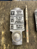 Vintage Cast Aluminum Pedestrian Crossing Sign Push Button Mount NOS Pole mount