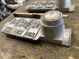 Vintage Cast Aluminum Pedestrian Crossing Sign Push Button Mount NOS Pole mount