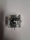 Vtg 1960s Customtime Lucite Cube Pendant Watch Tribe 1 Jewel Mechanical Swiss