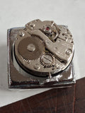 Vtg 1960s Customtime Lucite Cube Pendant Watch Tribe 1 Jewel Mechanical Swiss