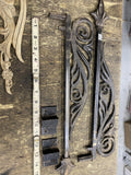 Antique Cast Iron Flower Curtain Swing Arm Rods Adjustable Arms Art Deco Window