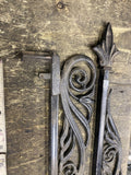 Antique Cast Iron Flower Curtain Swing Arm Rods Adjustable Arms Art Deco Window