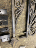 Antique Cast Iron Flower Curtain Swing Arm Rods Adjustable Arms Art Deco Window