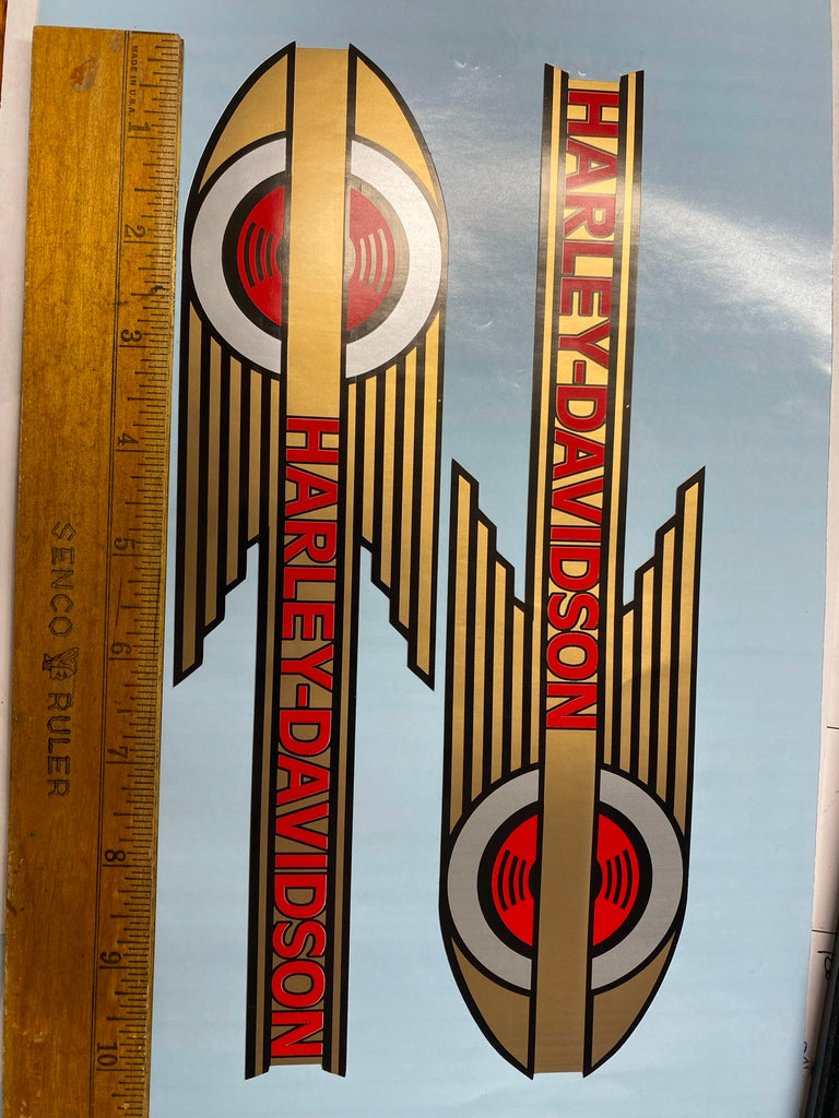 Harley Gas Tank Decal Set 1936-1939 Knucklehead UL Flathead Ball