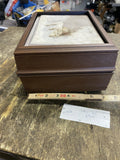 NOS Deco-Tel Rotary Dial Desk Telephone Woodgrain Box Vintage Hunting Dog Resin