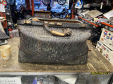 Vtg Large Leather Doctor Bag Metal Frame Medical Antique 1890's Luggage carry