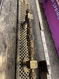 antique brass door pull backplate ornate Victorianstyle lattice urn motif Fancy!