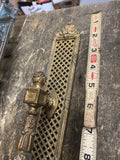 antique brass door pull backplate ornate Victorianstyle lattice urn motif Fancy!