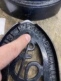 1800's Antique Enterprise Cast Iron Sad Iron Lot Trivet Philadelphia Script Logo