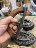 1800's Antique Enterprise Cast Iron Sad Iron Lot Trivet Philadelphia Script Logo