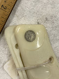 Vintage Galeski Brescia Italian Armi Grips Mouse faux ivory White polymer