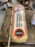 Vintage Genesee Beer Thermometer Sign Tin Metal Breweriana 27" no guts Barmaid