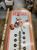 Vintage Genesee Beer Thermometer Sign Tin Metal Breweriana 27" no guts Barmaid