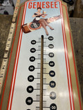 Vintage Genesee Beer Thermometer Sign Tin Metal Breweriana 27" no guts Barmaid