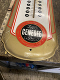 Vintage Genesee Beer Thermometer Sign Tin Metal Breweriana 27" no guts Barmaid