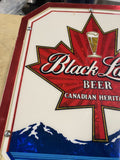 Vtg Black Label Beer Sign Light Canadian Heritage Collectible Breweriana Adverti