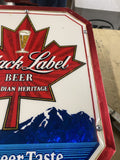 Vtg Black Label Beer Sign Light Canadian Heritage Collectible Breweriana Adverti