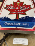 Vtg Black Label Beer Sign Light Canadian Heritage Collectible Breweriana Adverti